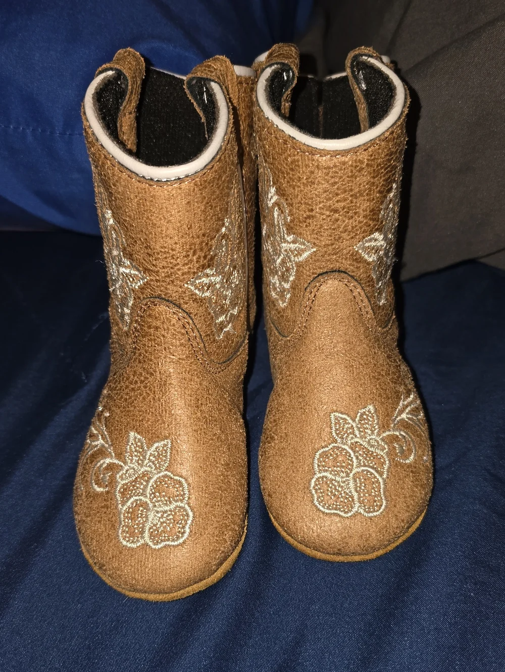 Toddler Brown Embroidered Western Boots